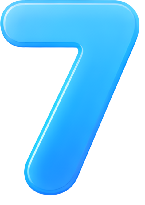 number seven blue 3D effect glossy texture icon Art & Design Numbers color gradient 7
