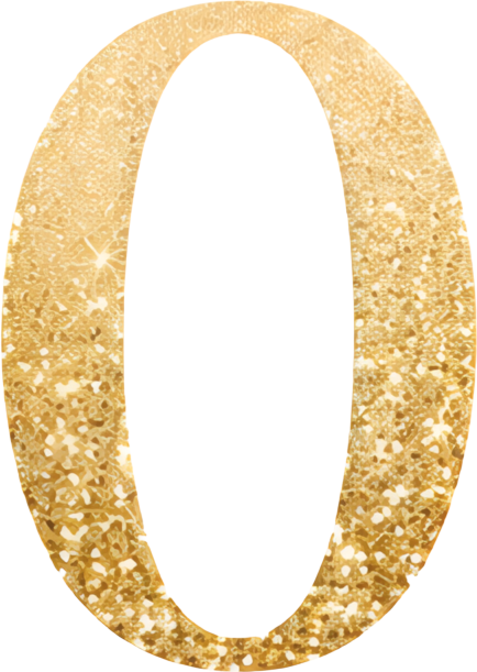 gold glitter number zero decorative font shimmer texture number 