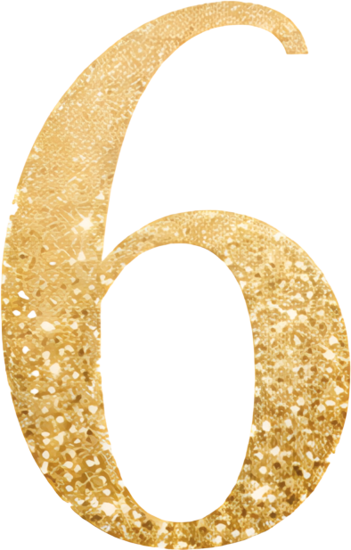 gold number six sparkle decorative artistic font number 6
