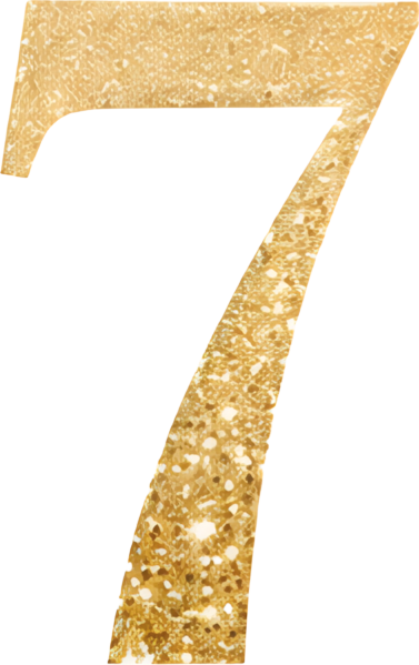 gold number seven sparkle decoration artistic font number 7
