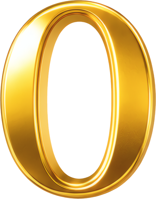 golden zero number 3D glossy metallic Modern Design Patterns Patterns gold three-dimensional numeral 