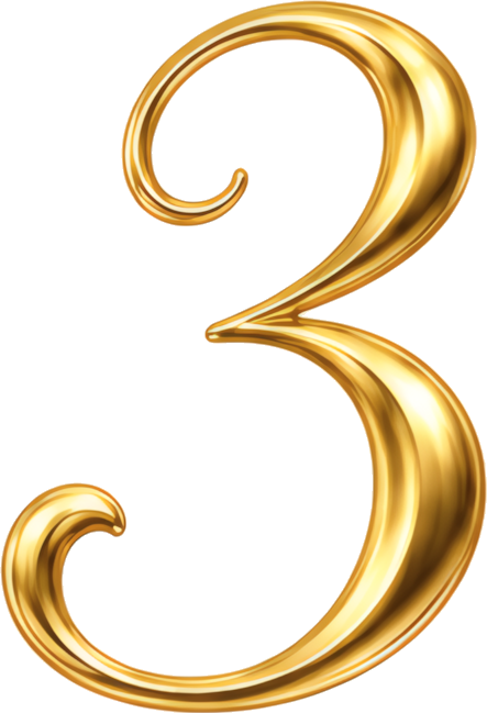 gold number artistic decorative 3D numbers metal three-dimensional 3
