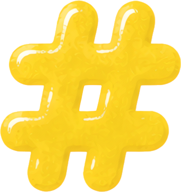 hashtag tag yellow symbol social media icon symbols mathematical symbols hand-drawn watercolor