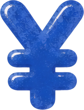 yen symbol blue icon currency sign financial symbol vector graphic ¥ symbols mathematical symbols hand-drawn watercolor