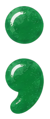 green comma punctuation circular glossy semicolon symbols mathematical symbols hand-drawn watercolor