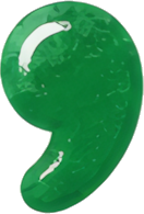 green comma punctuation graphic icon Art & Design symbols mathematical symbols hand-drawn watercolor