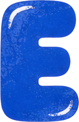 blue letter E 3D effect glossy texture icon Art & Design Alphabet English letters watercolor hand-drawn