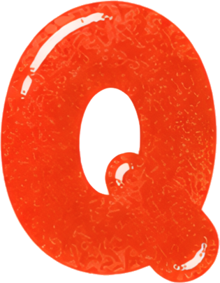 red letter Q balloon cartoon circular Alphabet English letters watercolor hand-drawn