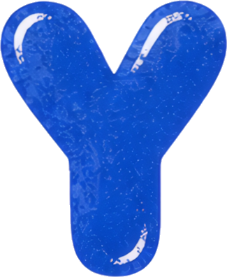 blue letter Y glossy 3D icon Art & Design Alphabet English letters watercolor hand-drawn