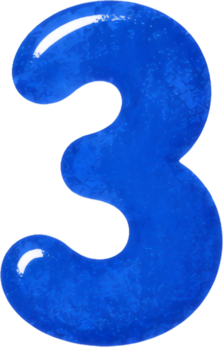 number three blue hand-drawn style cartoon font watercolor texture numbers hand-drawn watercolor 3