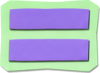 purple rectangle double-layer light-green border flat design colorful paper-cutting symbols mathematical symbols equals
