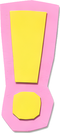 exclamation mark yellow pink graphic warning colorful paper-cutting symbols mathematical symbols