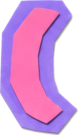 pink purple crescent geometric shape abstract icon colorful paper-cutting symbols mathematical symbols parentheses