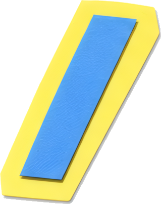 yellow border blue fill rectangular icon diagonally placed simple design colorful paper-cutting symbols mathematical symbols / newline