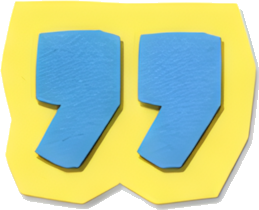 quotation marks blue yellow background graphic symbol dialogue indicator colorful paper-cutting symbols mathematical symbols double quotes