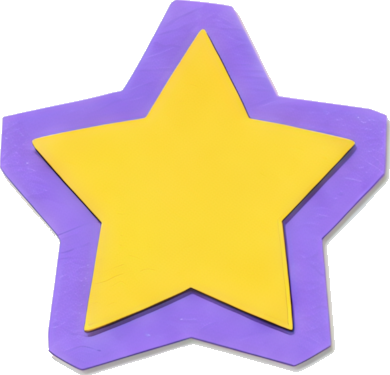 yellow star purple border five-pointed star cartoon style icon Art & Design colorful paper-cutting symbols mathematical symbols