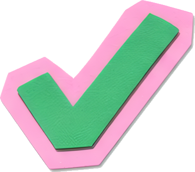 green pink checkmark icon confirmation Art & Design colorful paper-cutting symbols mathematical symbols