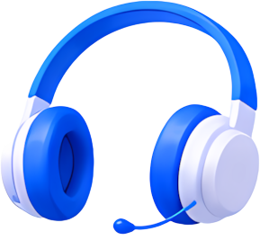 headphones blue over-ear microphone communication education learning