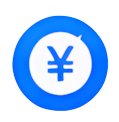 icon RMB symbol money blue
