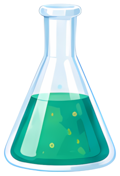 Erlenmeyer flask green liquid laboratory equipment chemical experiment glassware