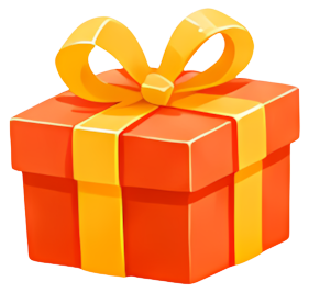 gift box orange yellow bow festive present neatly wrapped