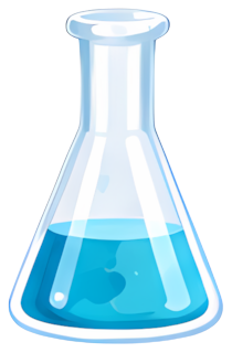 Erlenmeyer flask beaker laboratory glassware blue liquid chemical experiment