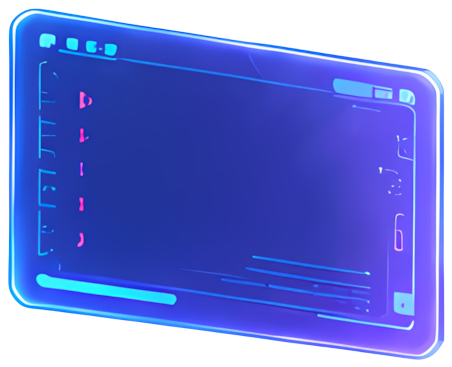 blue screen tech aesthetic holographic interface digital display futuristic style