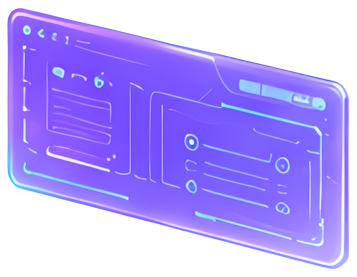 purple tech interface card glowing