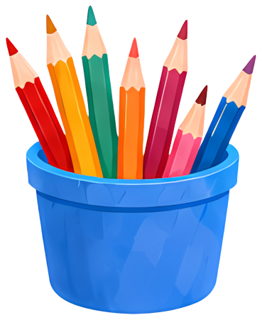colored pencils blue cup stationery drawing tools children's supplies
