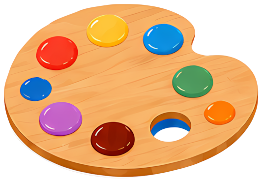 palette paints art tool creative art wooden