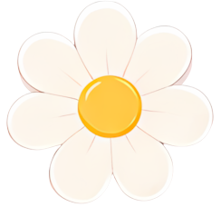 daisy white petals yellow center cartoon style simple design Flowers Plants