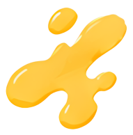 yellow liquid splash abstract cartoon icon ink stain
