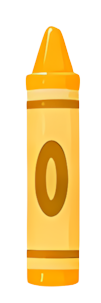 crayon yellow number zero children's drawing stationery