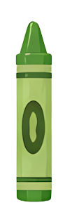 green crayon children's drawing stationery cylindrical art tool