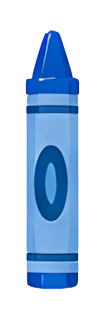 blue crayon children's drawing stationery cylindrical cartoon style