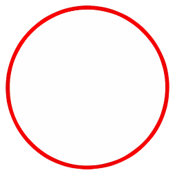 red circle outline hollow minimalist