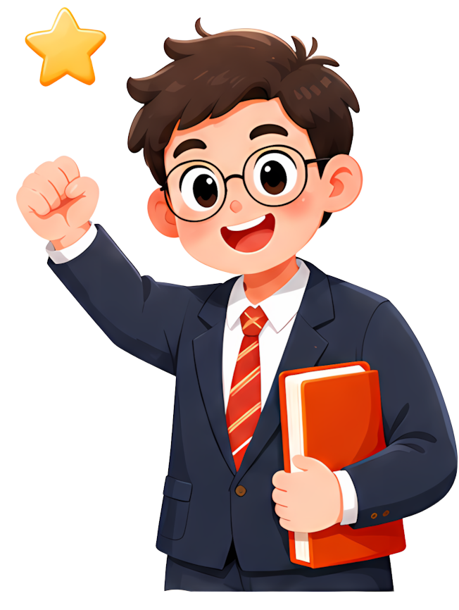 student glasses suit raising hand star Occupation Character Accessories clothing clothing
