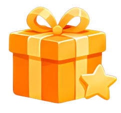 gift box golden bow star festive
