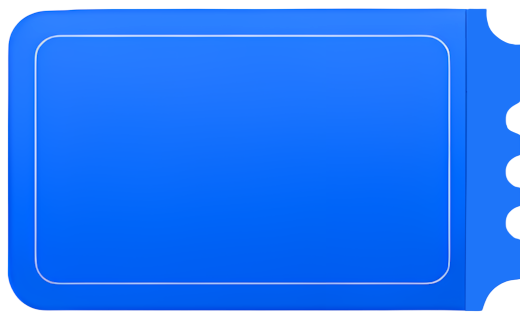 blue ticket rectangle serrated edge icon Art & Design Tag Title Bar