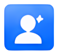 icon blue individual user