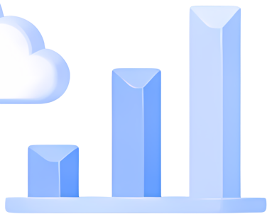 cloud chart bar chart data growth technology blue