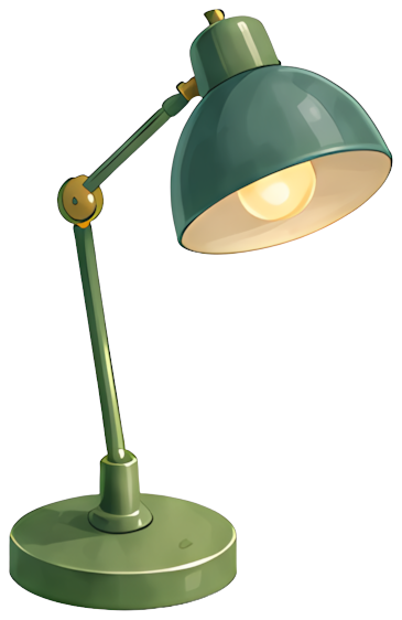 desk lamp green metal adjustable vintage Lighting Fixtures Home Goods texture icon