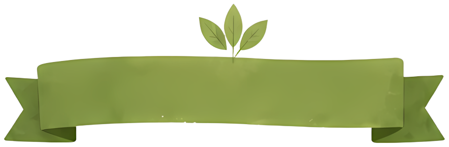 green ribbon leaf decoration banner design natural style minimalist icon Title Bar