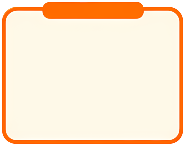 orange border blank card rounded rectangle top tab minimalist design 