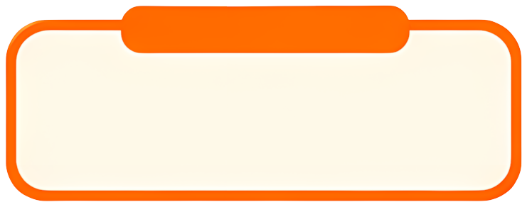 orange border rounded rectangle label style blank area top bar 