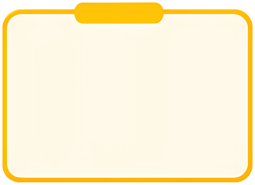 yellow border rounded rectangle tab label light background minimalist design 