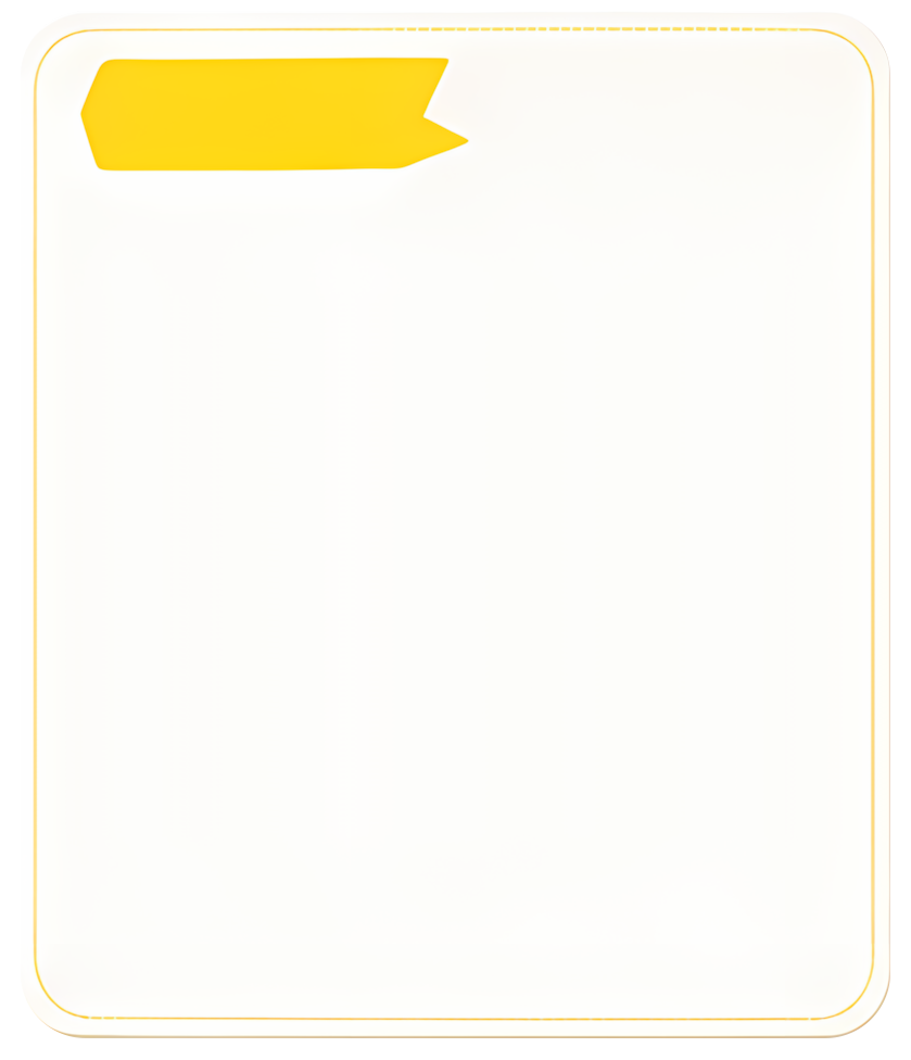 yellow tag blank card rounded rectangle top-left decoration minimalist design 