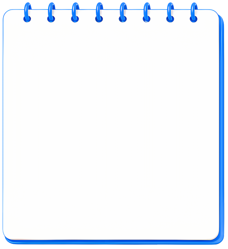 notebook notepad blue border spiral binding blank page 
