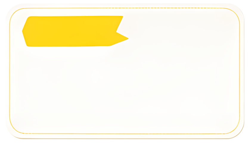 yellow tag blank card rounded rectangle top-left decoration minimalist design 