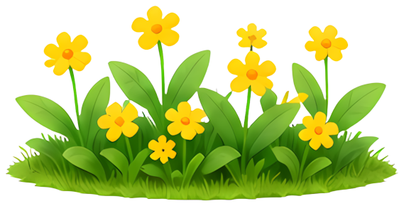 yellow flowers green leaves grass nature spring texture